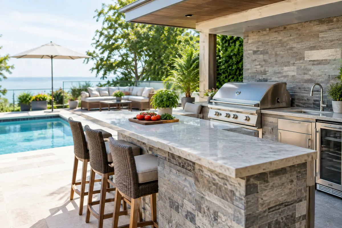 Poolside Kitchen Transformation That Performs