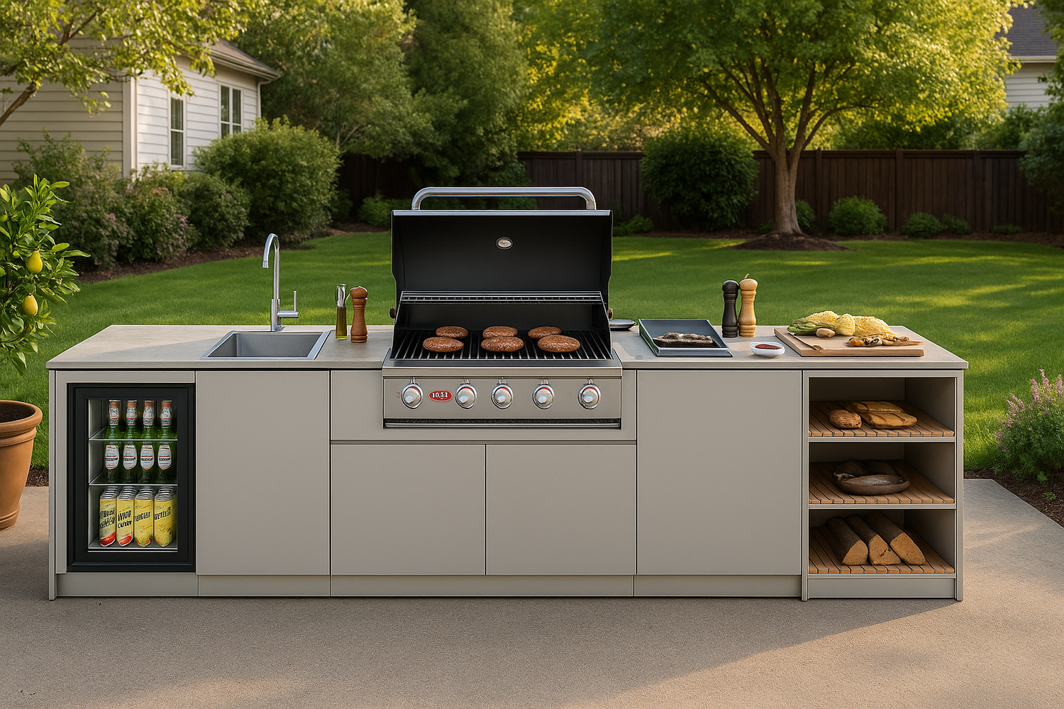 outdoor kitchen built in bbq bull