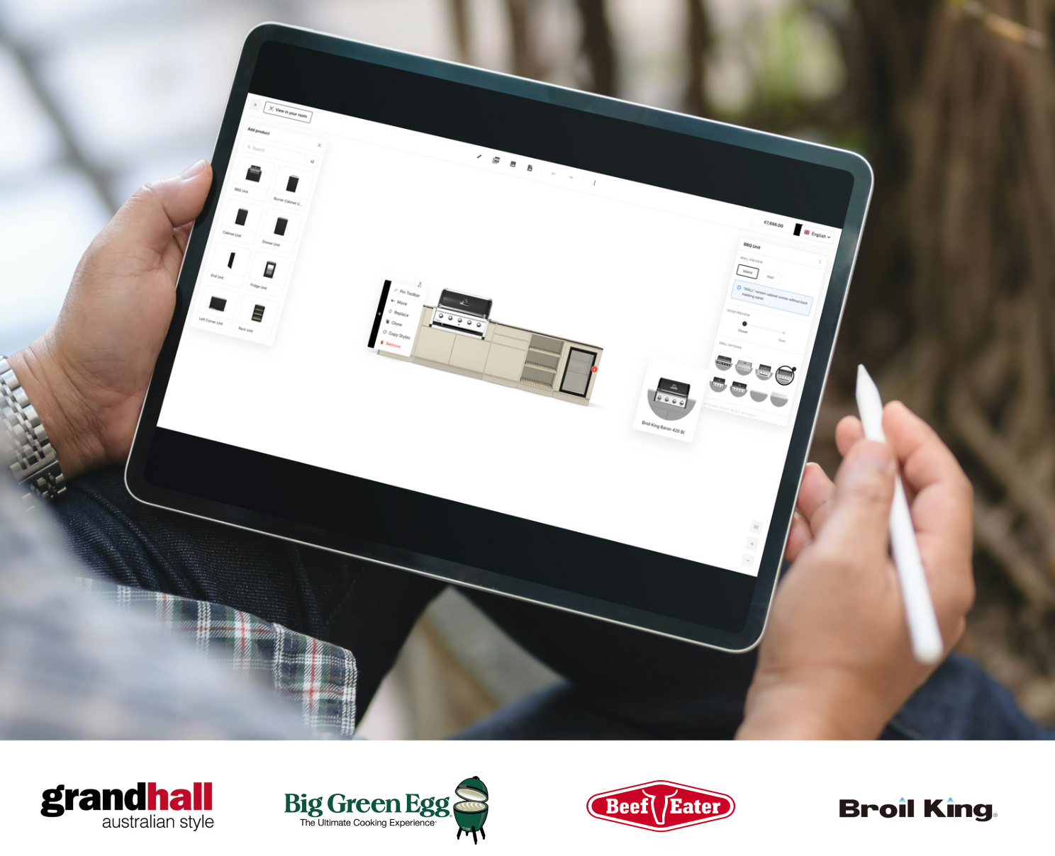 outdoor kitchen broil king, grand hall, beefeater, green egg