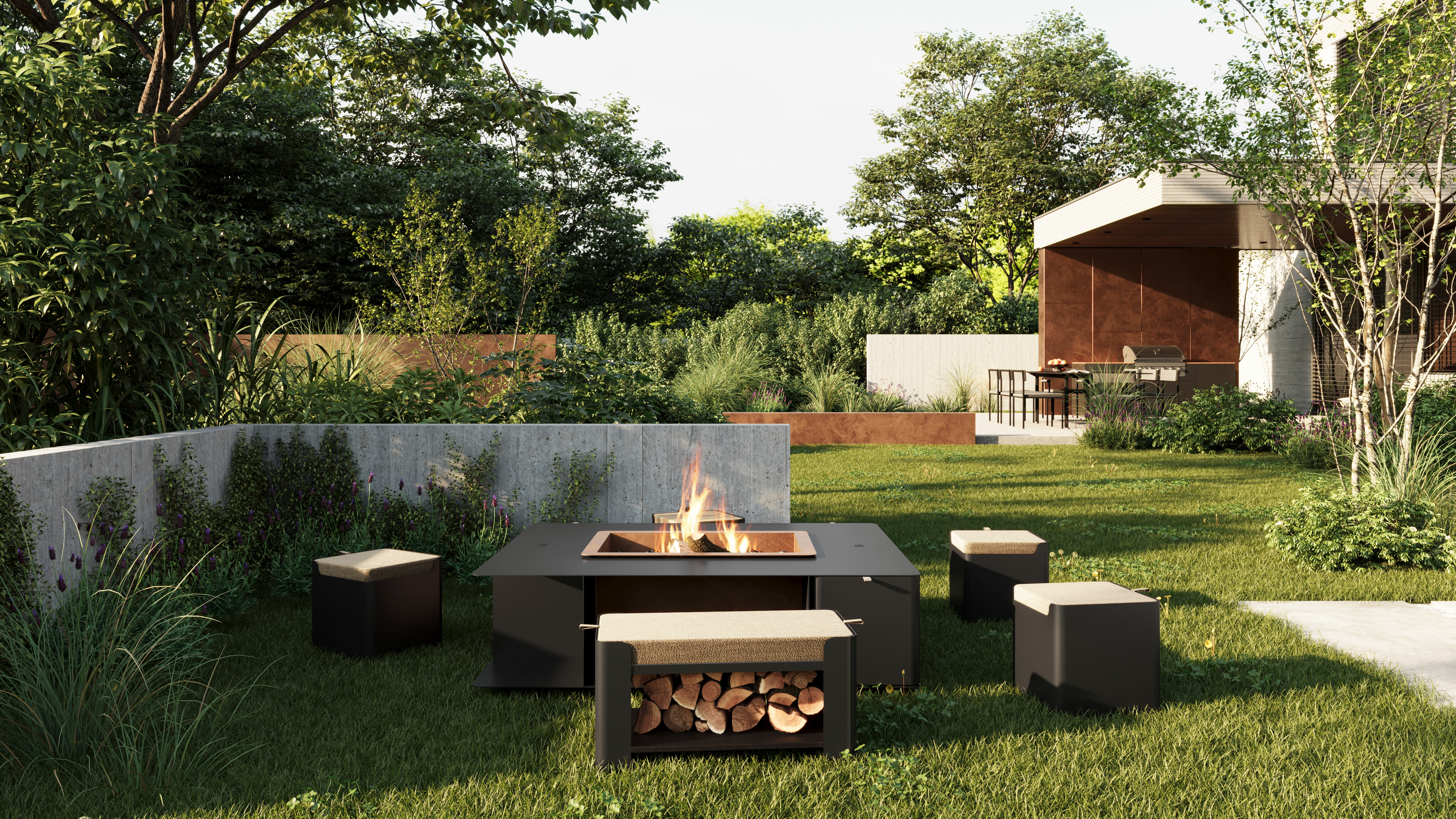 Set FireBOXY - Loc de foc pentru grădină (Configurator 3D)