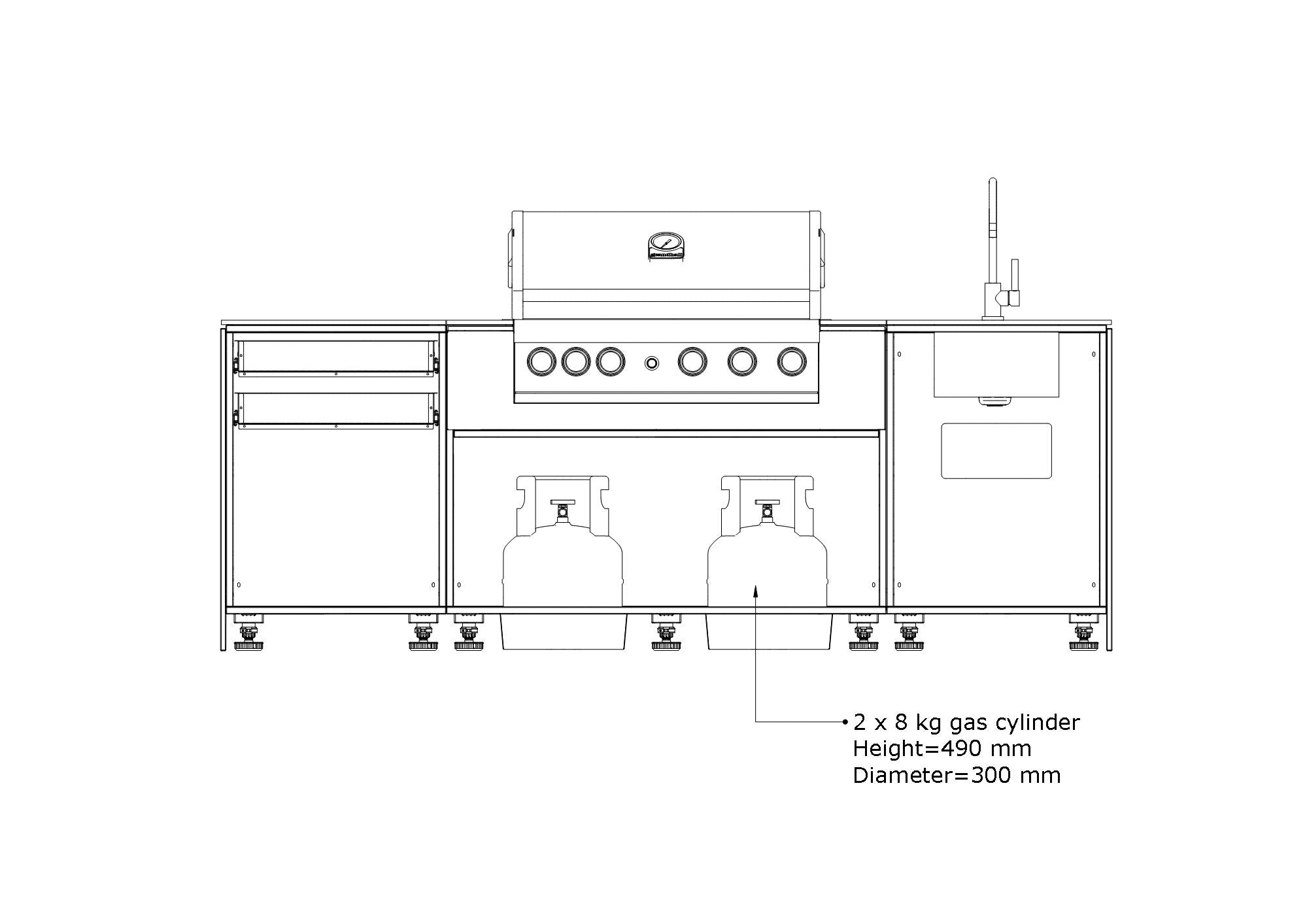 KitchenBOXY SET 1 Štandard: RAL 7016 / 700
