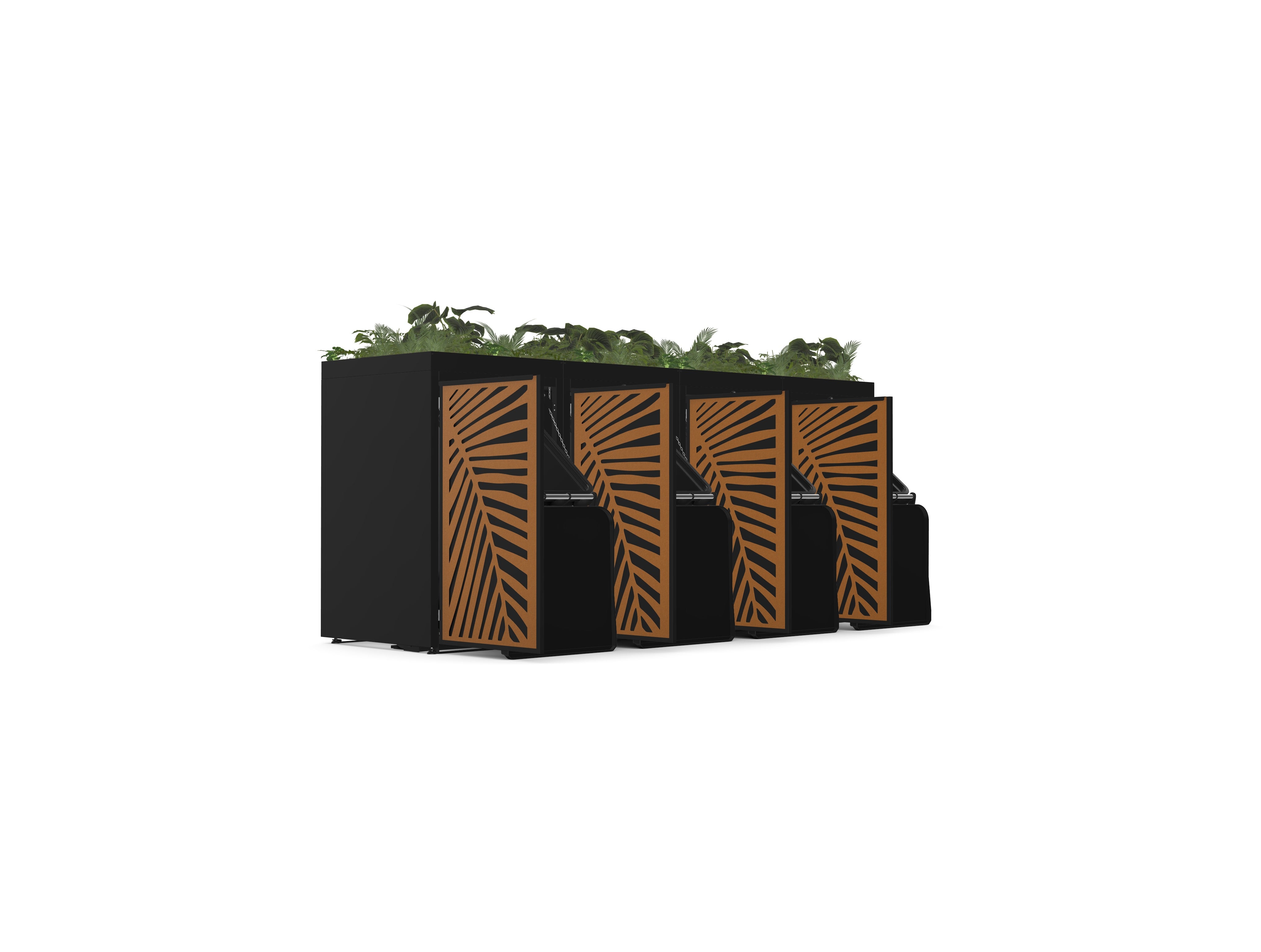 Utendørs Søppelboks Innhegninger - 4x 240 L