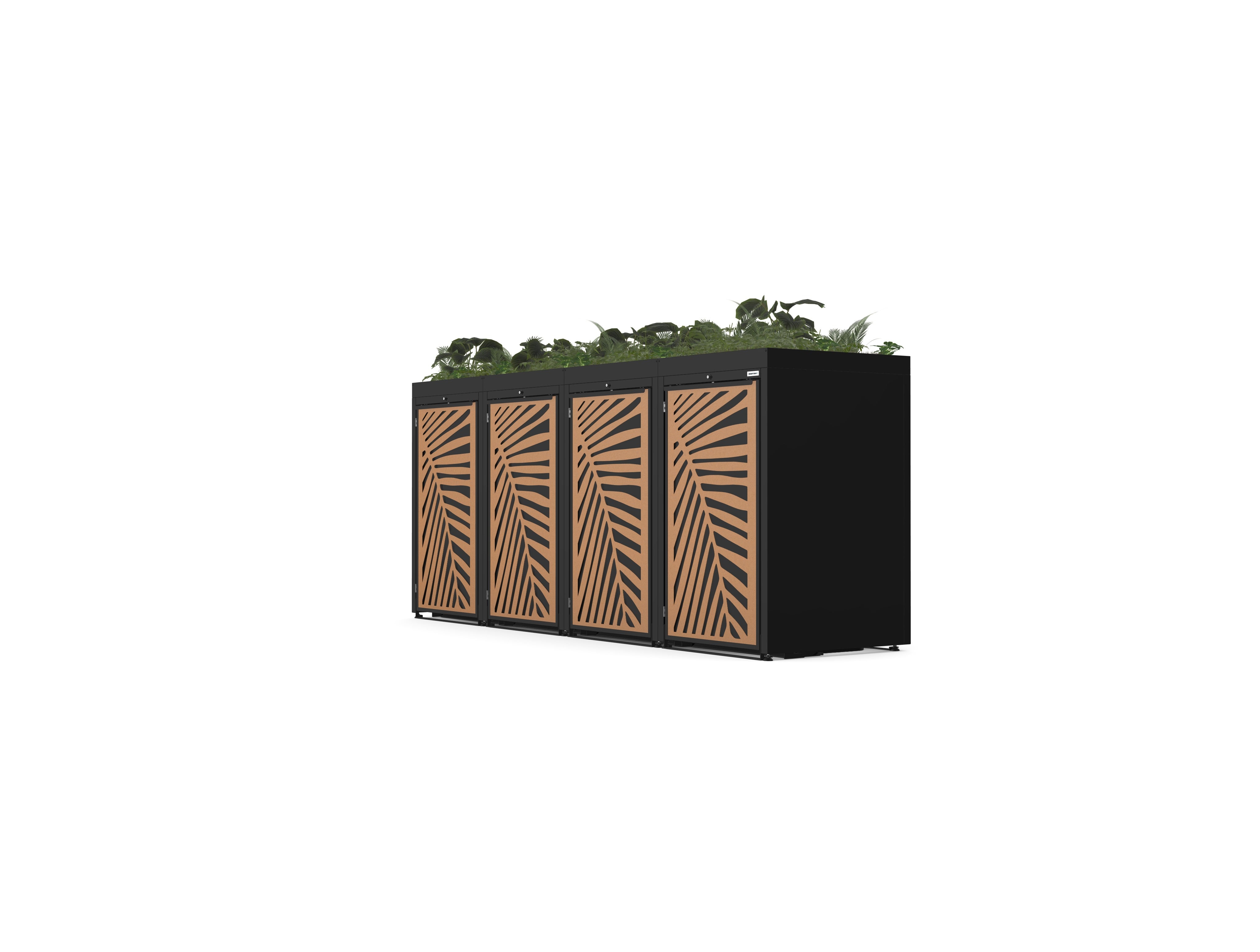 Utendørs Søppelboks Innhegninger - 4x 240 L