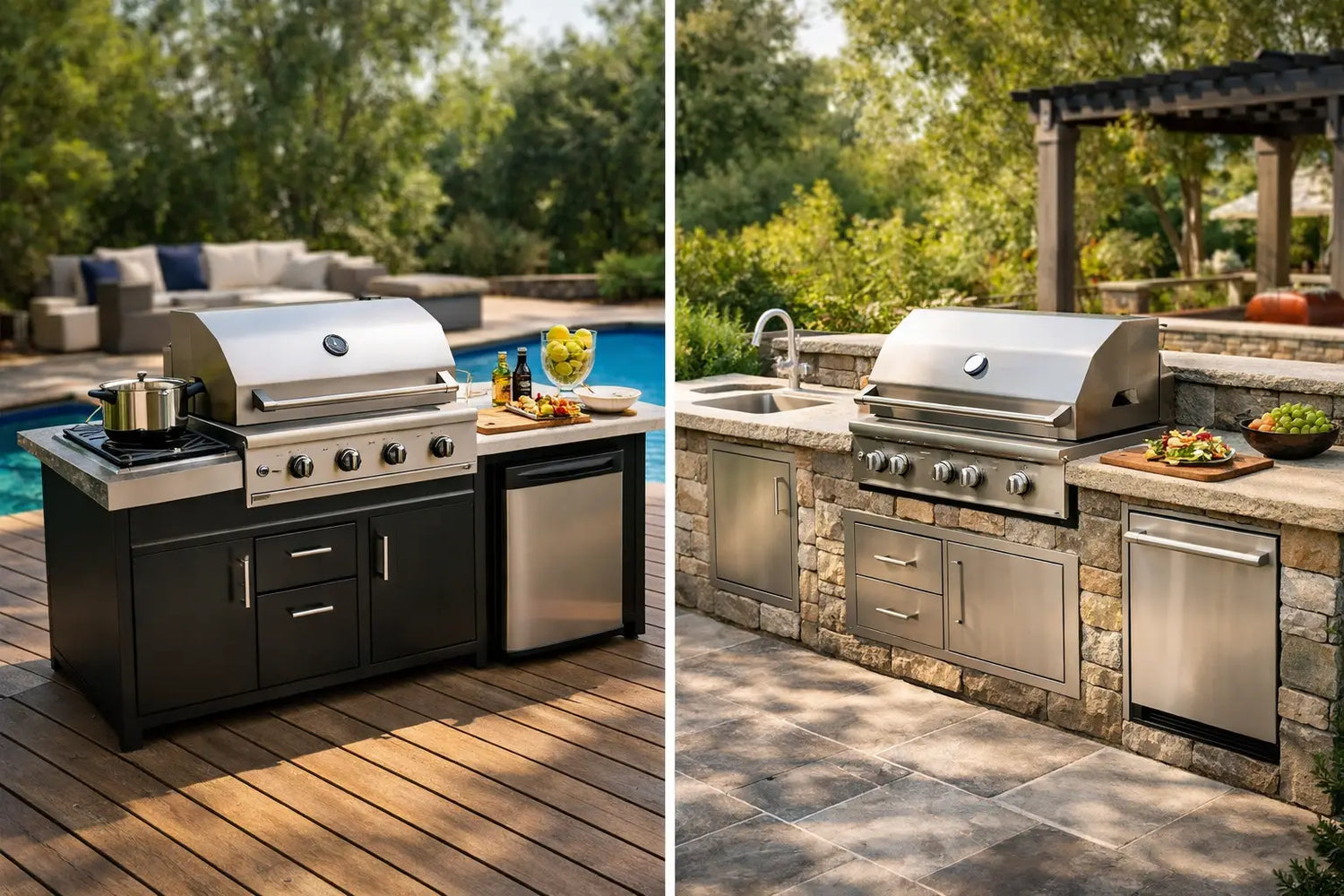 Prefab Outdoor Kitchen vs Built In Compared