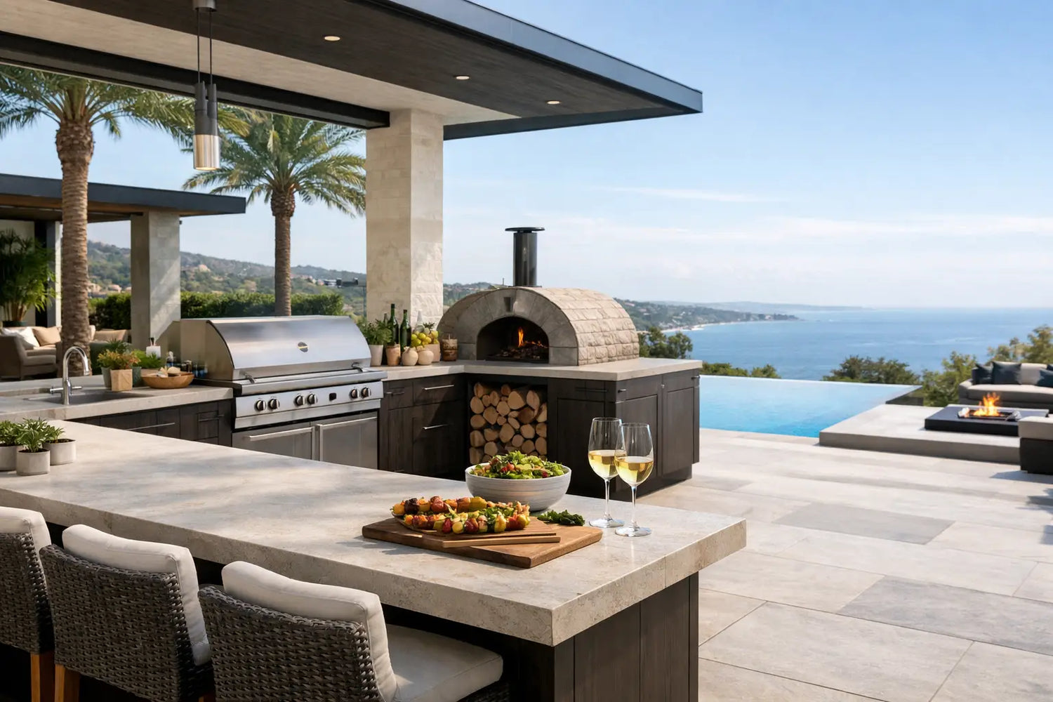 Outdoor Kitchen for Luxury Villa Design