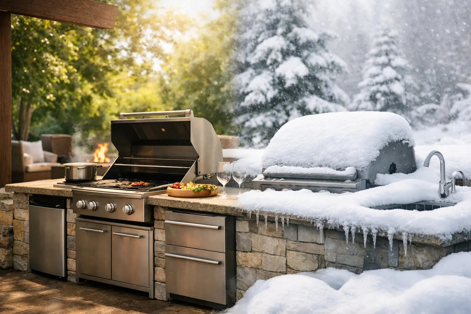 Can Outdoor Kitchens Stay Outside Year Round?