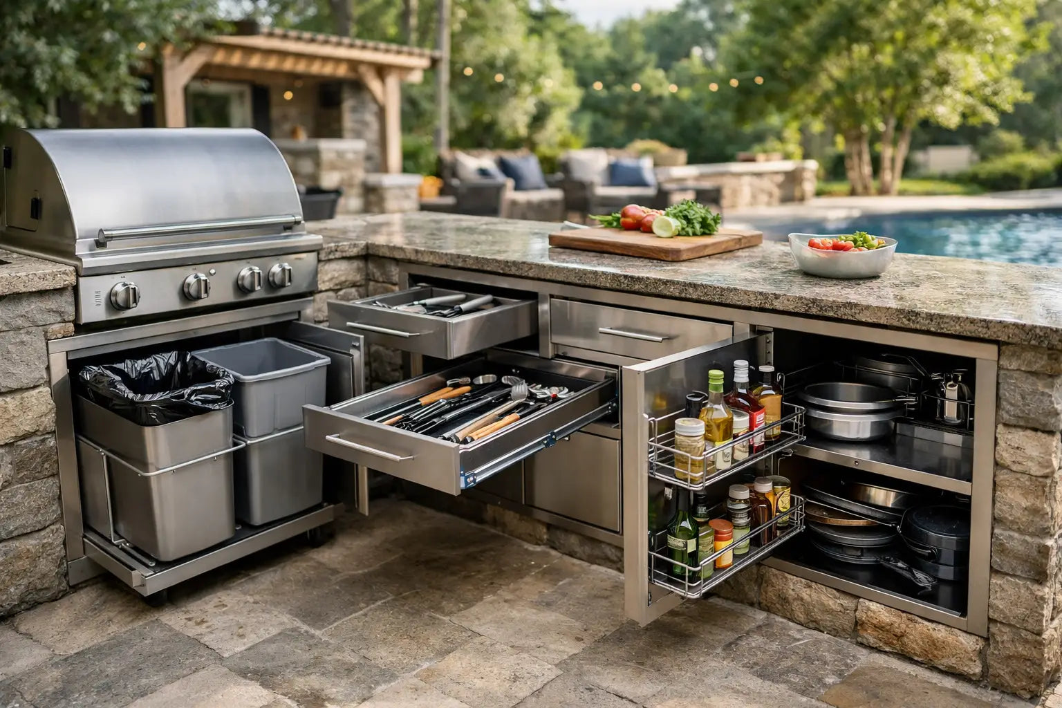 Custom Outdoor Kitchen Storage Solutions