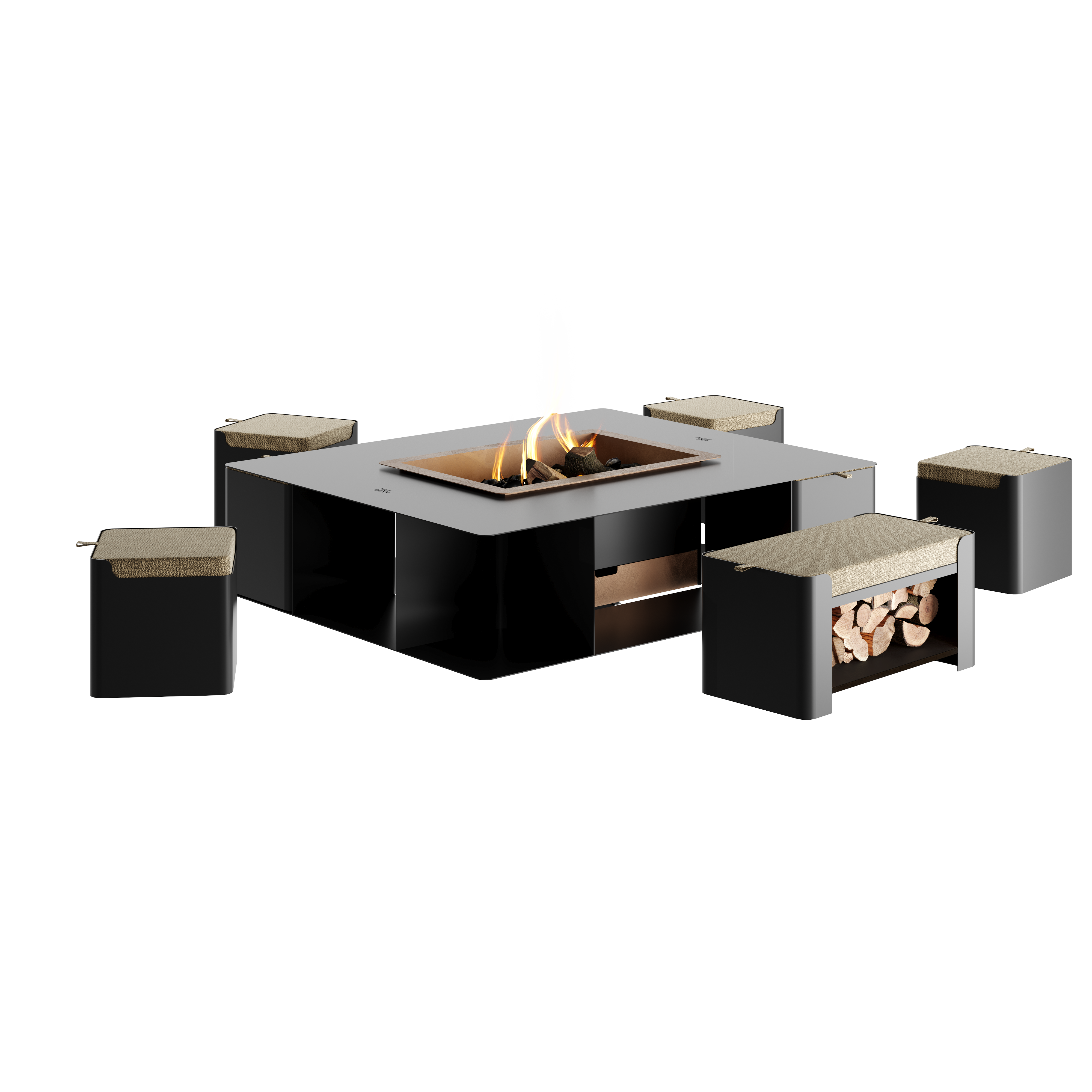 Conjunto FireBOXY - Lugar para hogueras en el jardín (Configurador 3D)