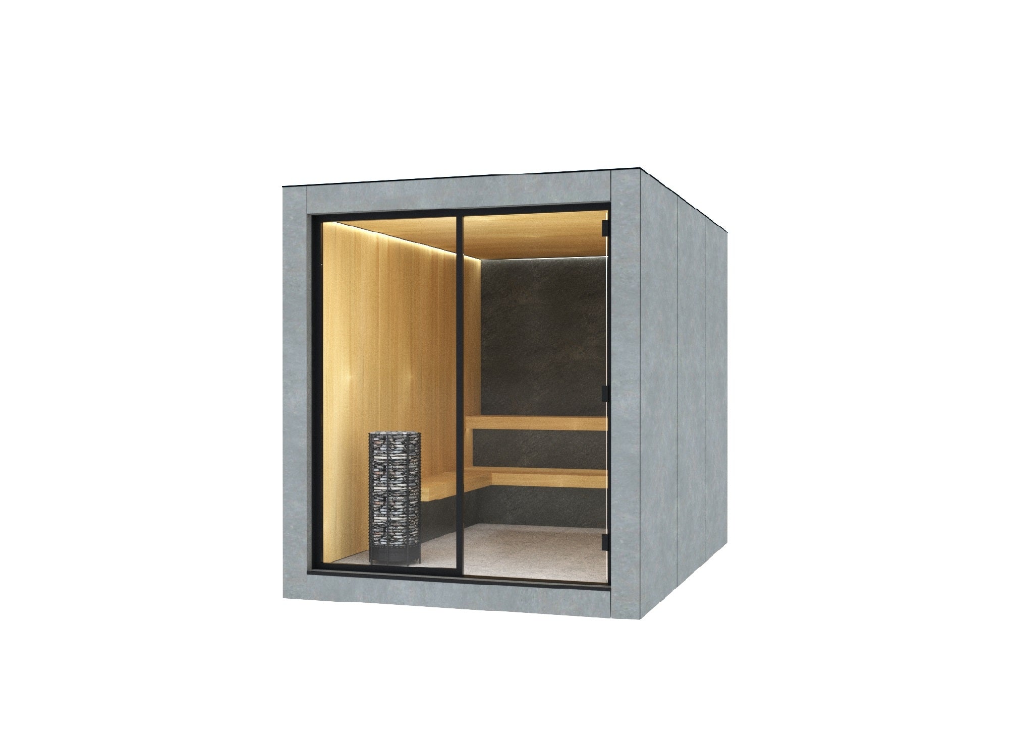 Garden Sauna - CUBE HPL / Grey