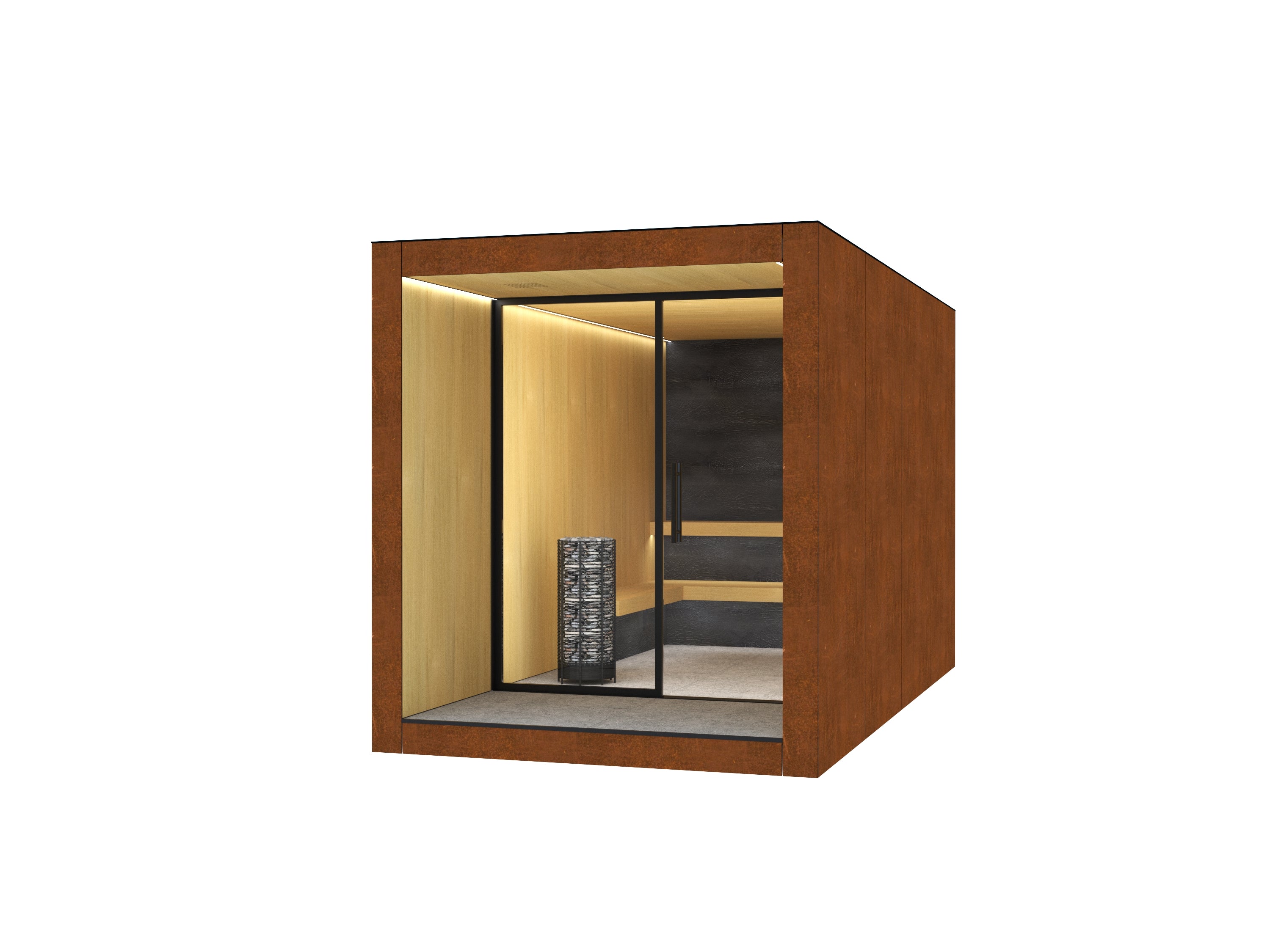Garden Sauna - PREMIUM HPL / Corten Steel